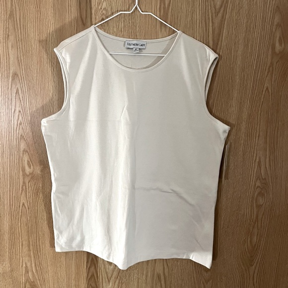 NWT Cream Knit Stretch Tank Top - Picture 1 of 4